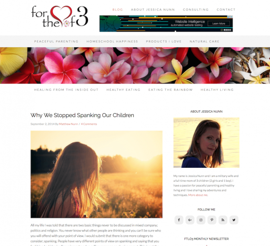 For the Love of 3 Website Design