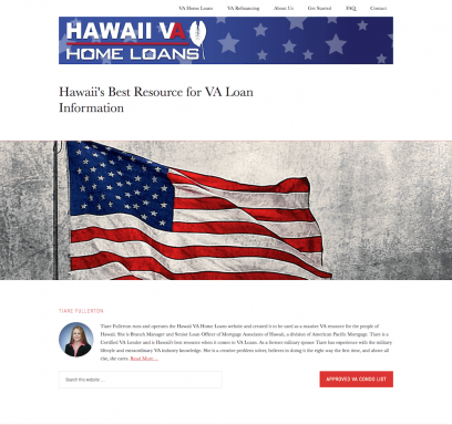 Hawaii VA Home Loans Website Design